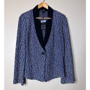 NWT St. John Stretch Boucle Jacket Blue, White, Black Tweed Stretch 10